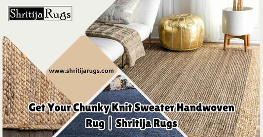 Chunky Knit Sweater Handwoven Rug