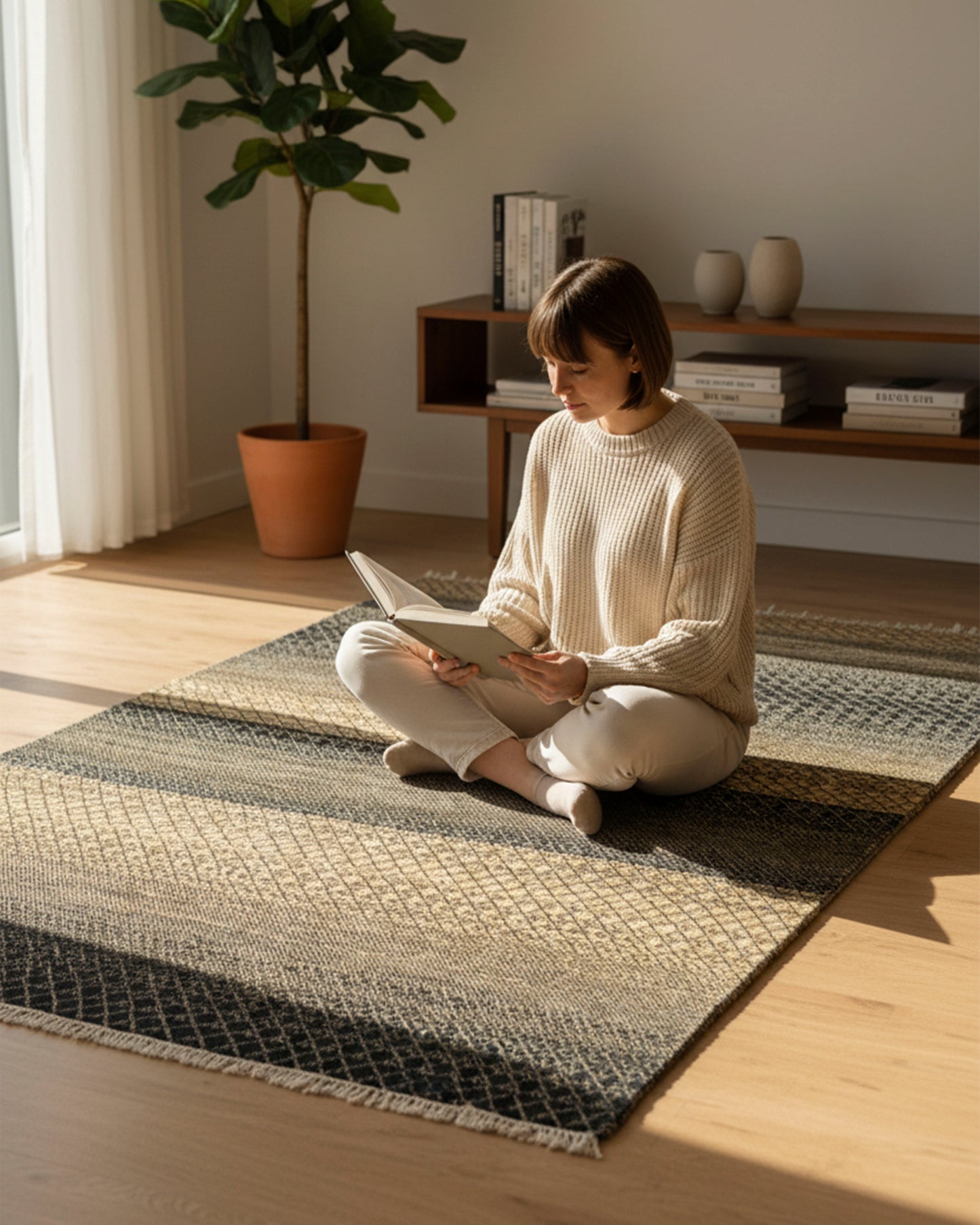Spectrum Luxury handmade Gold Rug