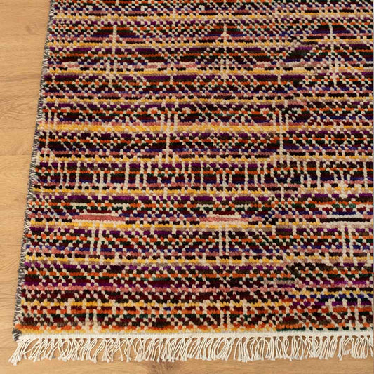 Bohemian-Inspired Hand-Knotted Geometric Rug