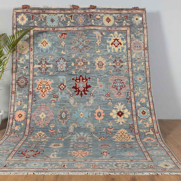 Artisan-Made Hand-Knotted Oushak Rug for Cozy Living Rooms | Best Online Rugs USA