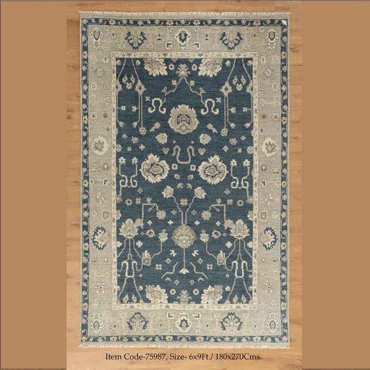 Floral  Modern Oushak Rug: Hand-Knotted Luxury for Any Room | Traditional Carpets Online