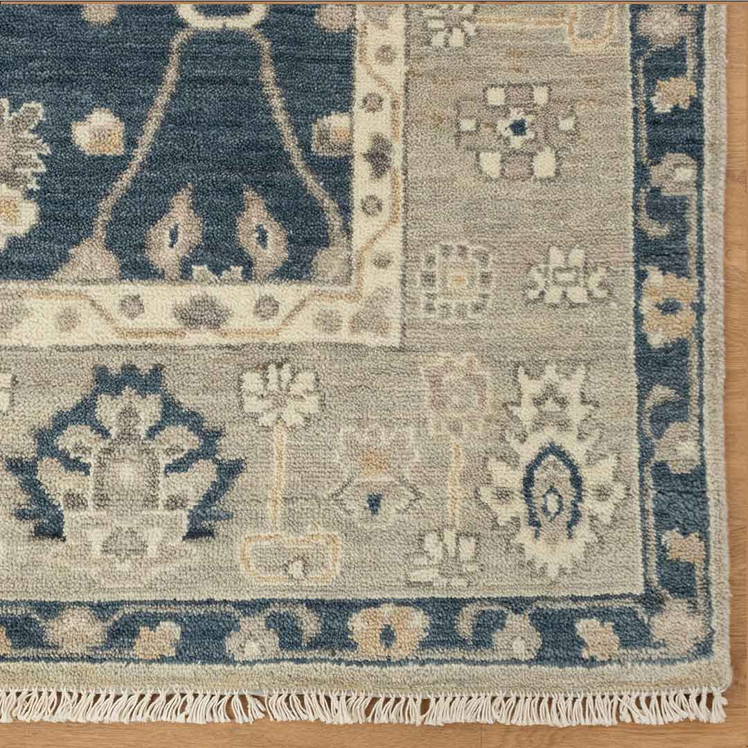 Floral Modern Oushak Rug: Hand-Knotted Luxury for Any Room