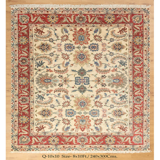 8x10 Modern Serapi Beige Rust Classic Persian Style Soft Wool Rug | Shritija Rugs | Order Rug Online