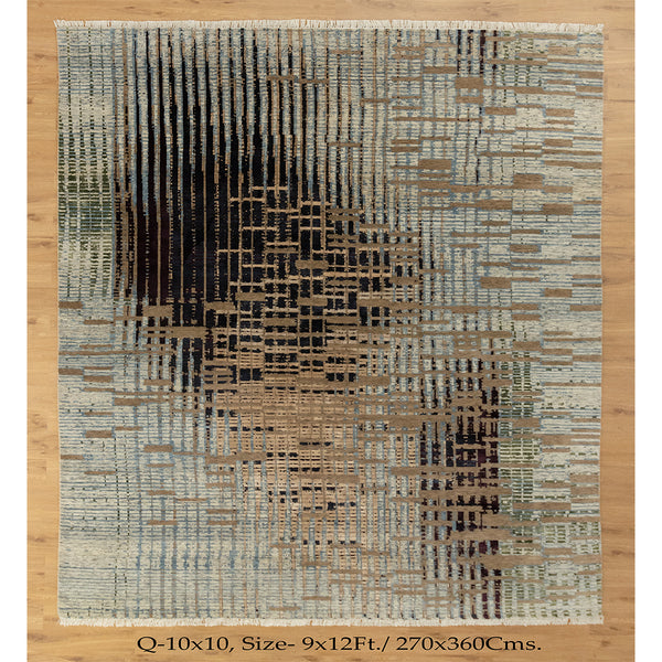 9x12 Mystique Grafton Grey Mustard Modern Designer Transitional Rug | shritija Rugs