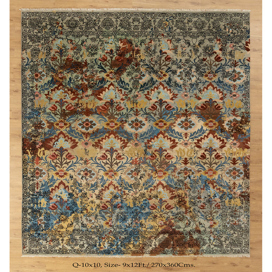 9x12 Blossomique Colorful Classic Persian Style High Quality Handmade Rug | Shritija Rugs | Order Rug Online