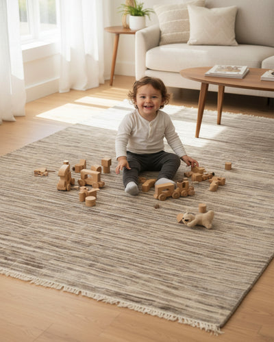 Aprezo Abstract Oriental Kashkoli Hand Knotted Rug