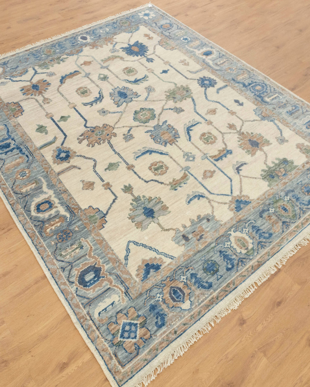 Modern Oushak Rug: Hand-Knotted with Care and Precision