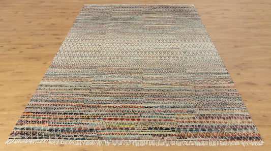 Kantha Colorful Geometric Handmade Rug