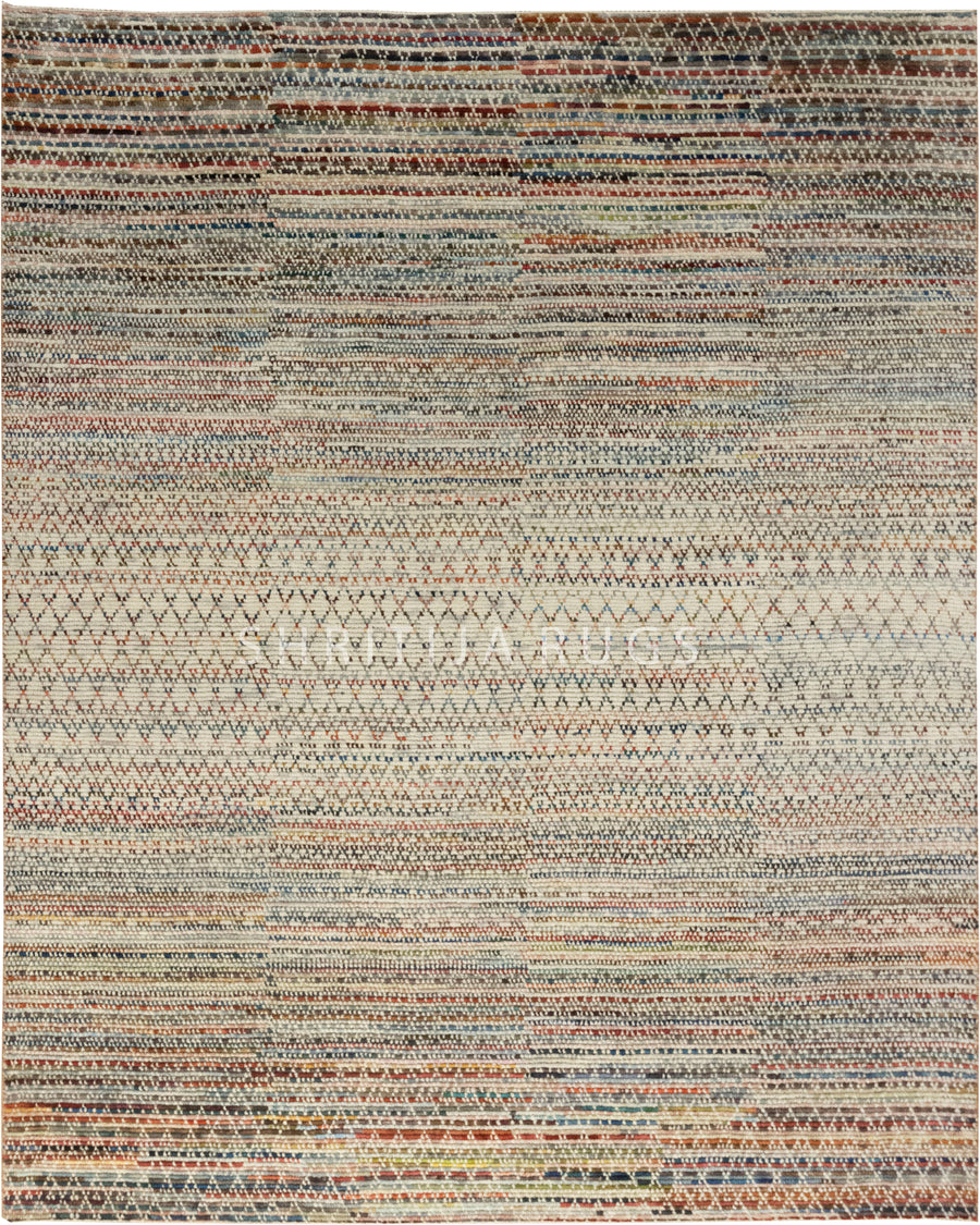 Kantha Colorful Geometric Handmade Rug