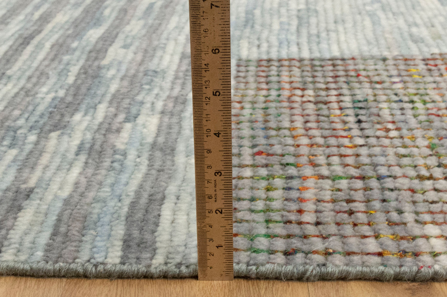 Gray Saree Silk Distressed look Handmade Vintage Rug