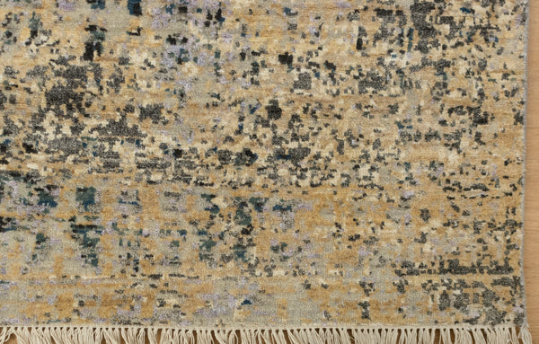 5x7 Sanganer | Modern Hand knotted Abstract Painting Rug | Best Place to Buy Area Rugs Online