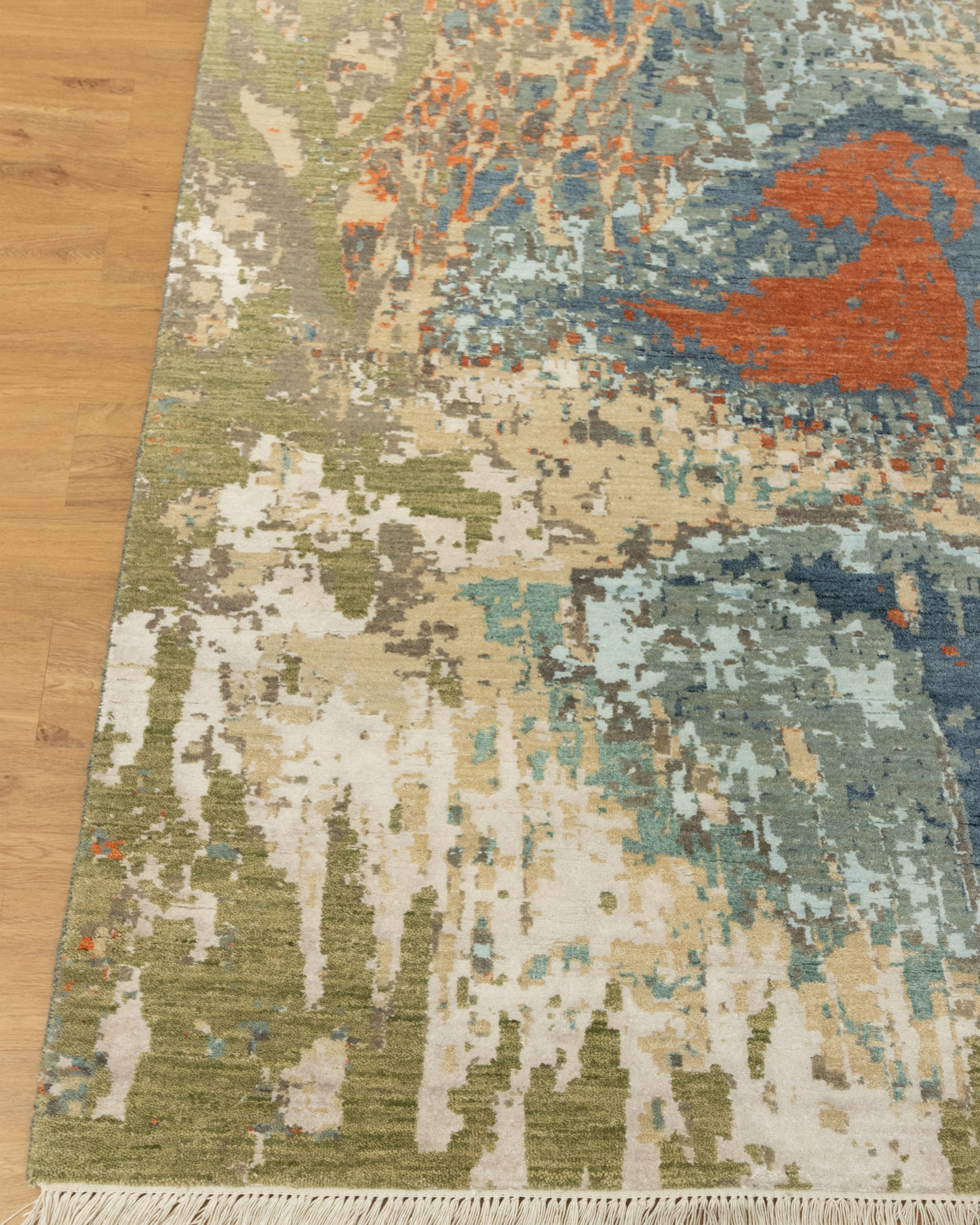 9x12 Maribelle Wool & Silk Large Hand Knotted Abstract Panting Canvas Designer Rug