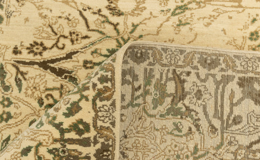 9x12 Zeigler Beige Floral Medallion Persian Style Turkish Woolen Rug | Shritija Rugs | Buy Online Carpet