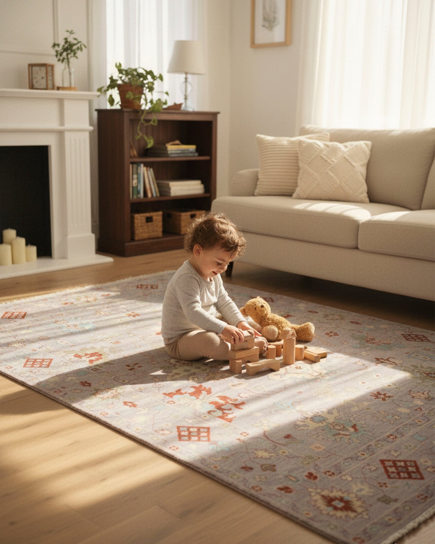 Luxurious Hand-Knotted Oushak Rug: Comfort Meets Style