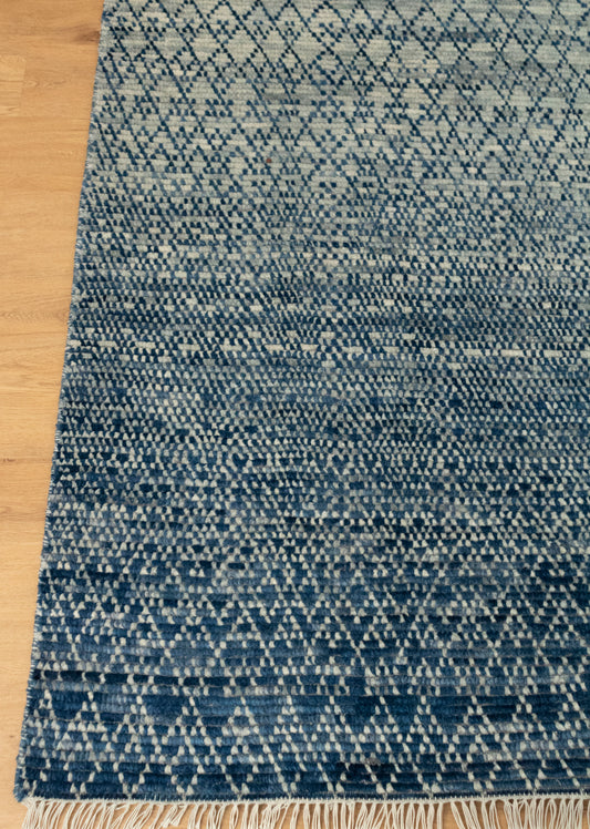 Denim blue Indo Savannah Soft Wool Rug