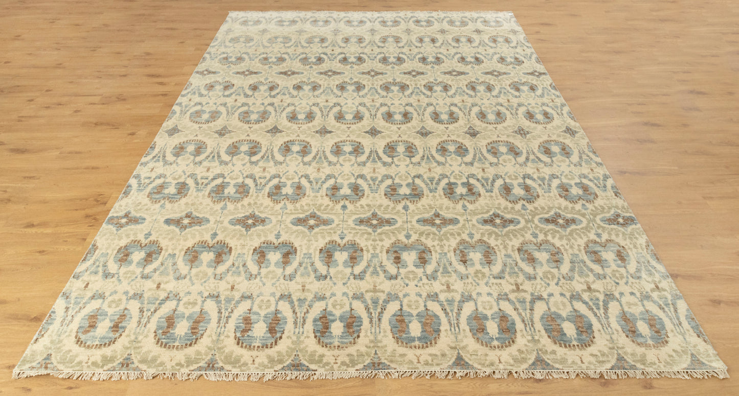 Ikat Traditional Floral Handmade Rug.