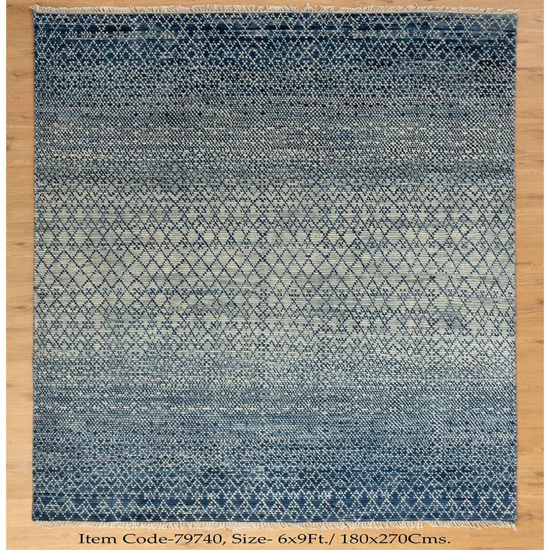 Denim blue Indo Savannah Soft Wool Rug