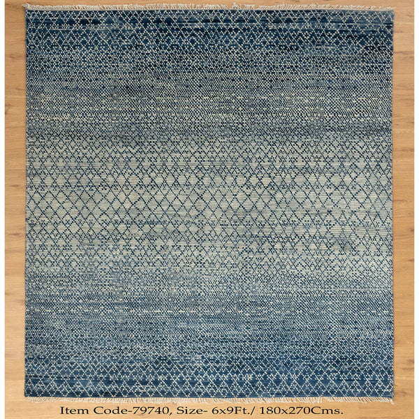 Denim blue Indo Savannah Soft Wool Rug