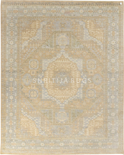 Artisan Hand-Knotted Mamluk Distressed look Rug: Quality Meets Design