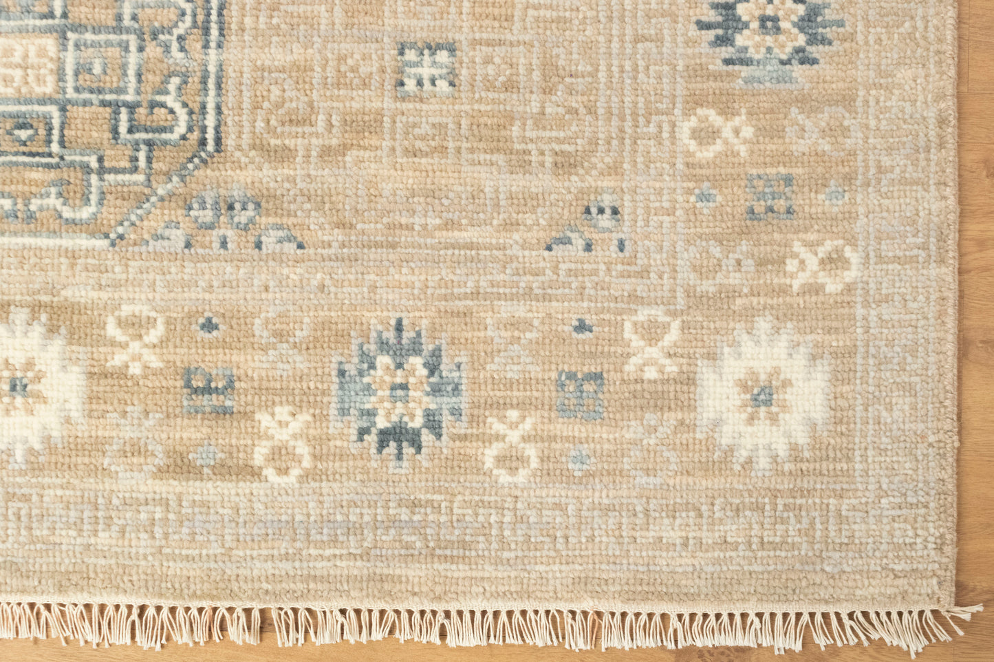Khotan Faded Ivory Turkish Hand knotted Rug