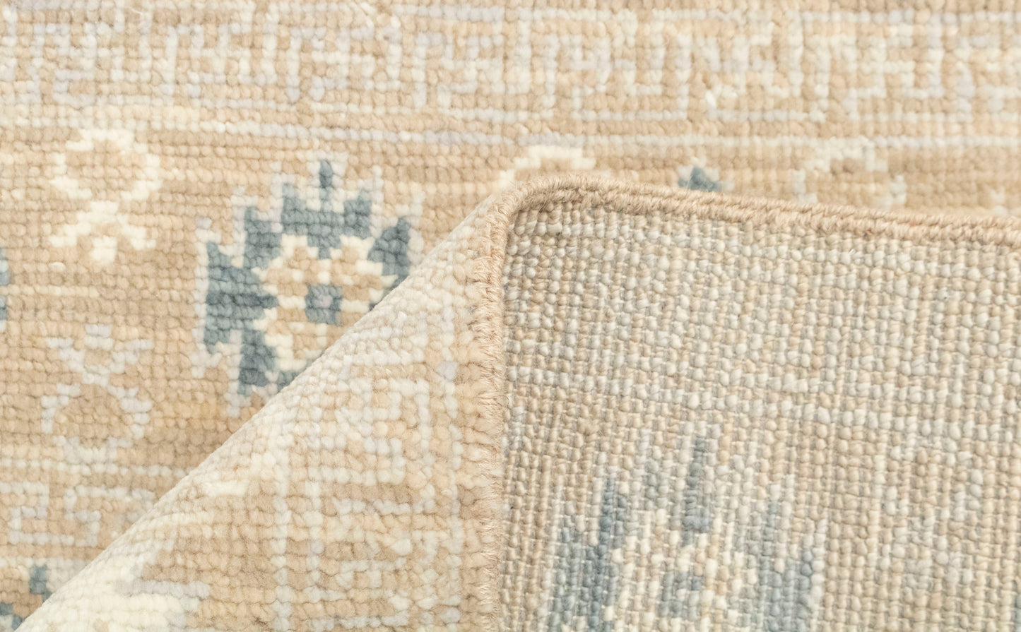 Khotan Faded Ivory Turkish Hand knotted Rug