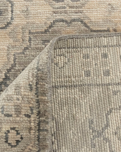 Taupe Floral Gray Trbal Turkish Muted Look Rug