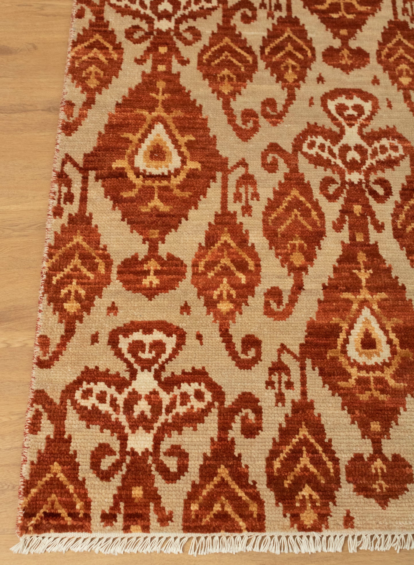 Ella Red Beige Hand Knotted Rug