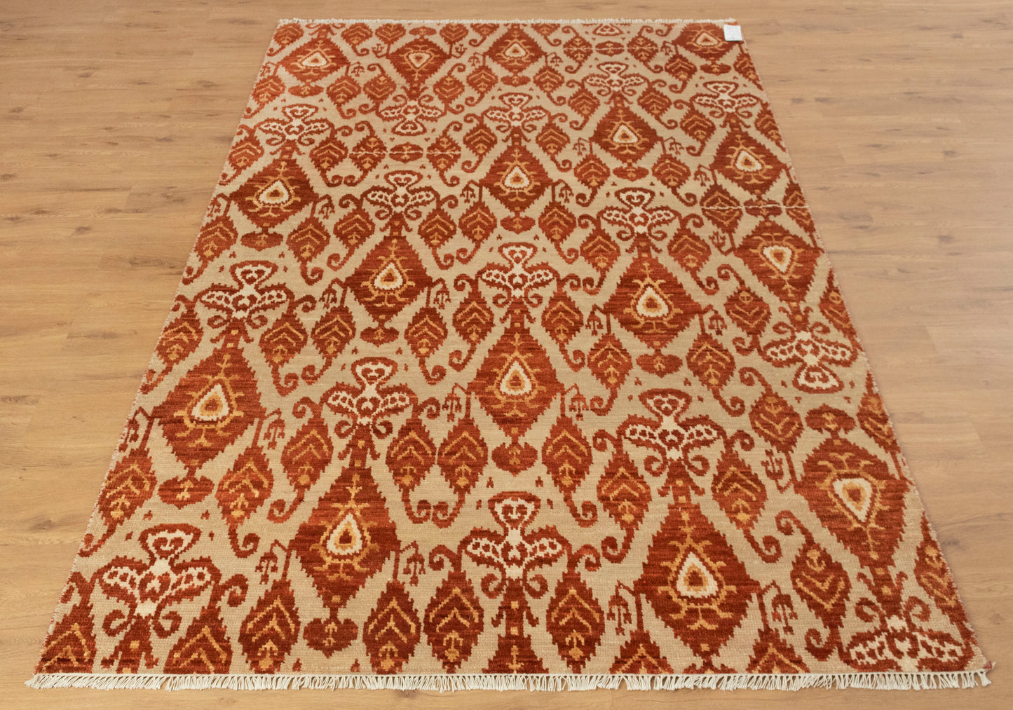 Ella Red Beige Hand Knotted Rug
