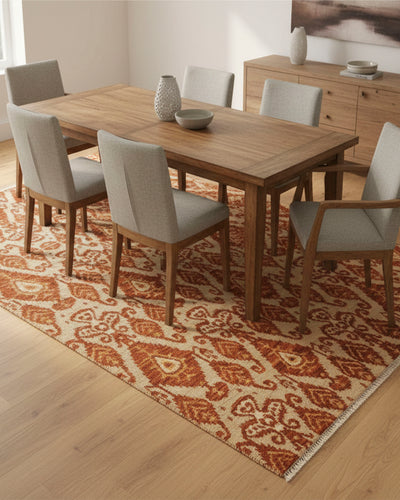 Ella Red Beige Hand Knotted Rug
