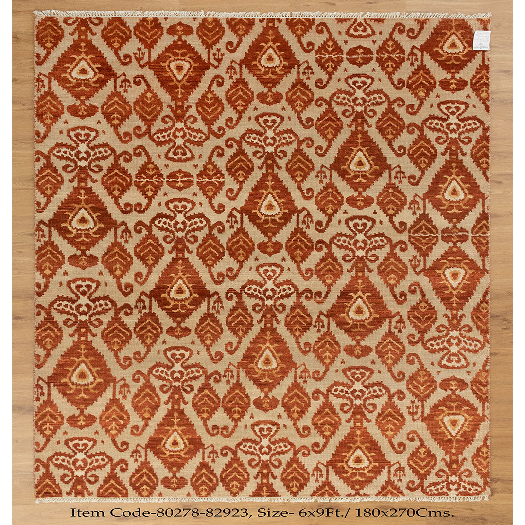 Ella Red Beige Hand Knotted Rug