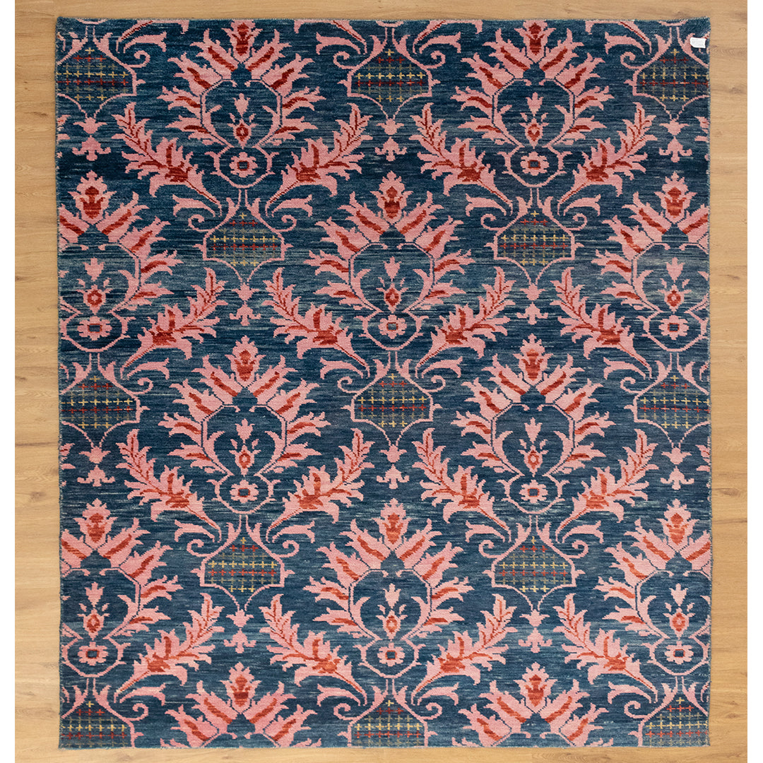 Floral Pink Hand knotted Rug..