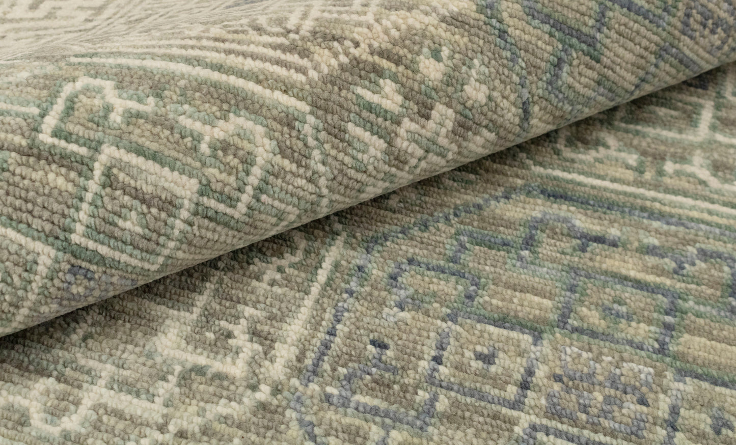 Mamluk Grey Ivory Vintage Hand knotted Rug
