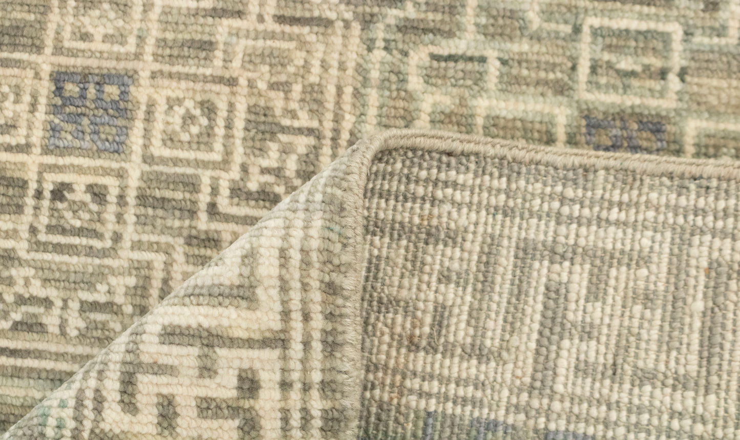 Mamluk Grey Ivory Vintage Hand knotted Rug