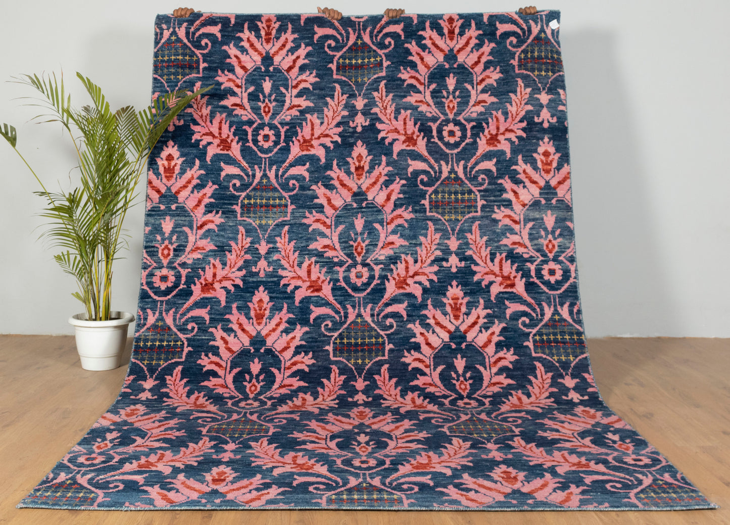 Floral Pink Hand knotted Rug..