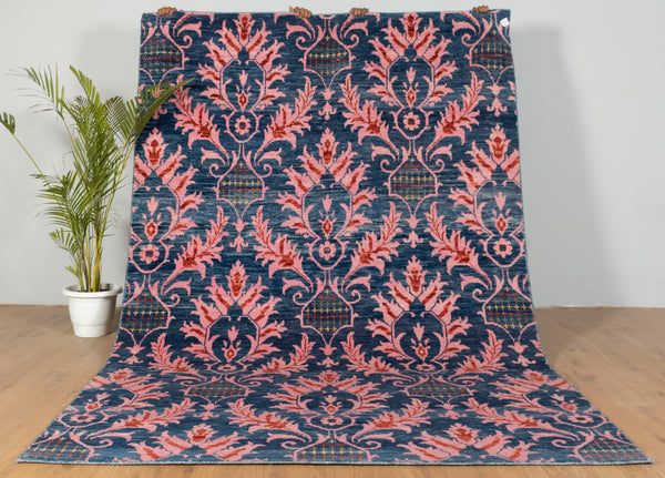 Floral Pink Hand-Knotted Rug | Buy Online Hand-Knotted Carpets | Rugs Online London