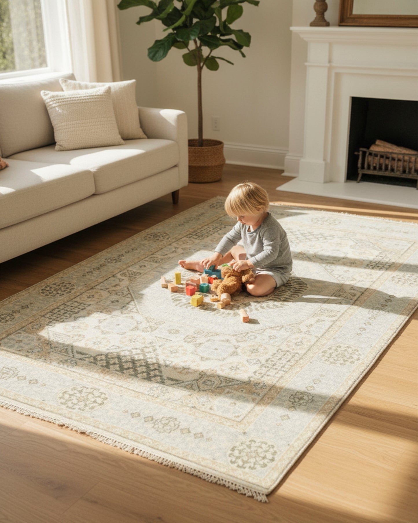 Muted Hand knotted Mamluk Design Rug: Timeless Design Meets Modern Aesthetics