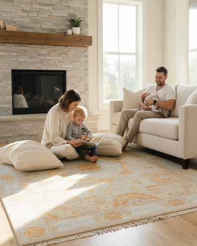 Hand-Knotted Mamluk Pastel colors Rug: Enhance Your Home's Ambiance