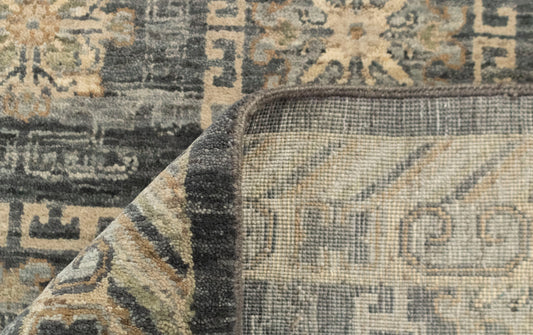 8x10 Majestic Modern Tribal Hand Knotted Grey Beige Area Rugs | Shritija Rugs | Best Carpet Living Room