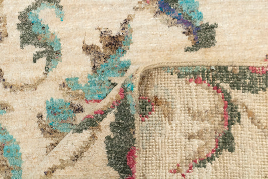 8x10 Buy Floral Persian 100% Saree Silk Ivory Area Rug | Shritija Rugs | Rugs Online London