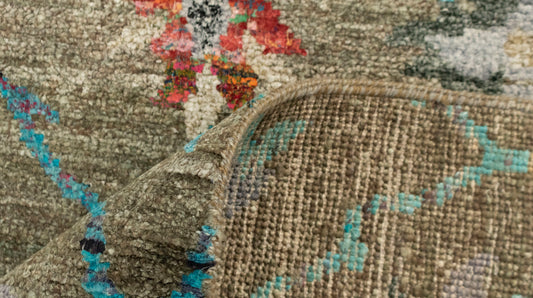 8x10 Zeigler Persian Floral Modern Transitional Saree Silk Rug | Shritija Rugs | Rugs Online London