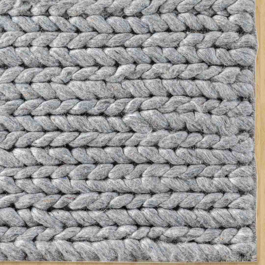 Grey Braided | Chunky Handwoven Rugs Online