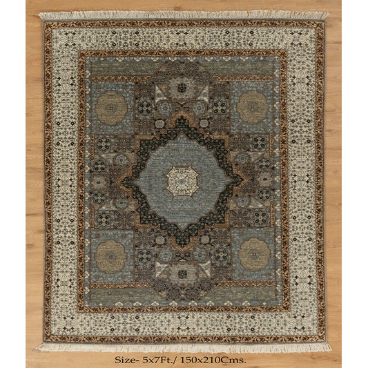 5x7 Zarcharack Traditional Mamluk Hand Knotted Rug | Buy Cheap Rugs Online UK | Shritija Rugs