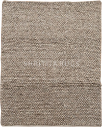 Brown Ivory Grey Multicolor Handwoven Wool Loop Handmade Rug
