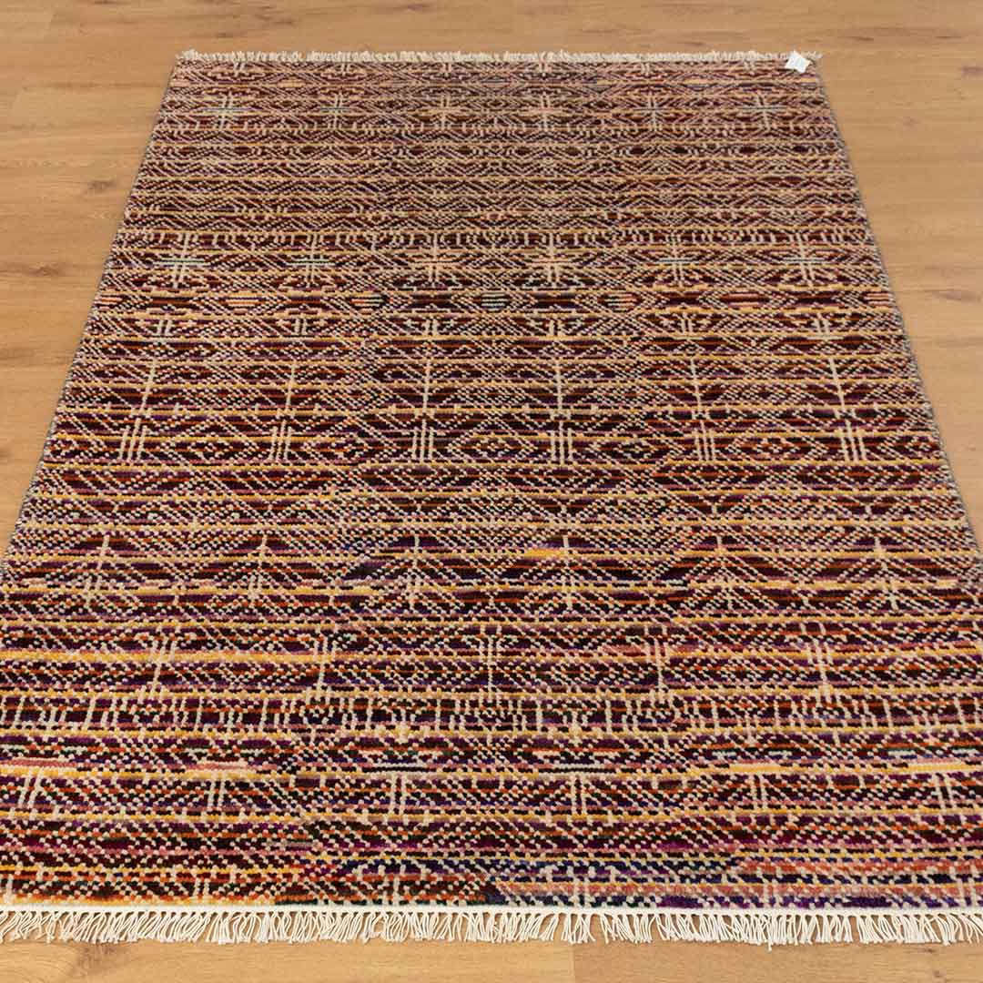 Bohemian-Inspired Hand-Knotted Geometric Rug