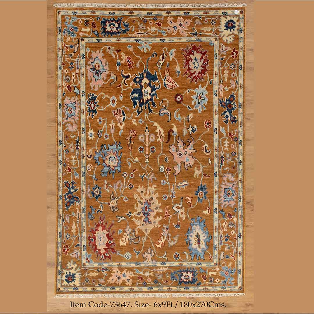 Handcrafted Modern Oushak Rug: A Blend of Tradition and Style