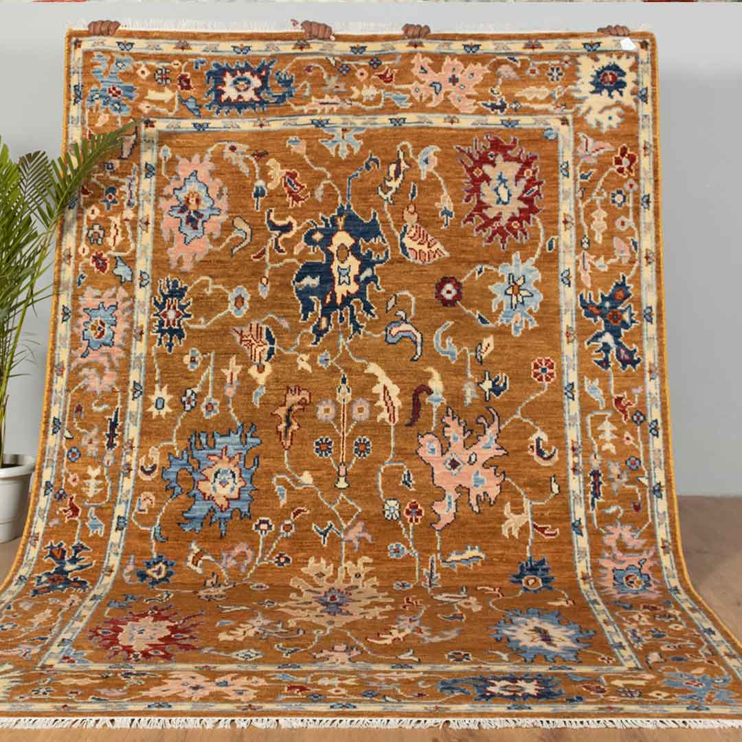 Handcrafted Modern Oushak Rug: A Blend of Tradition and Style