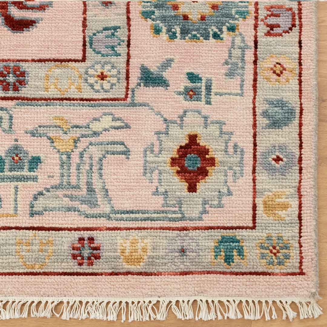 Unique Hand-Knotted Oushak Rug: Elevate Your Interior Decor