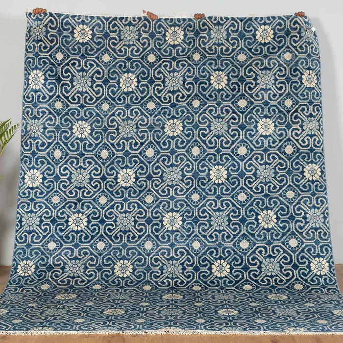 Blue Exquisite Hand-Knotted Oushak Rug: Perfect for Modern Homes | Order Rug Online