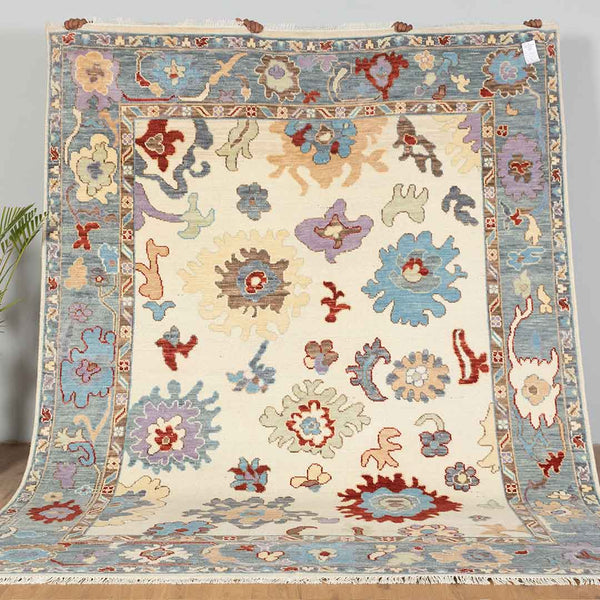 Beautifully Crafted Hand-Knotted Oushak Rug for Contemporary Decor | Designer Rugs UK Online