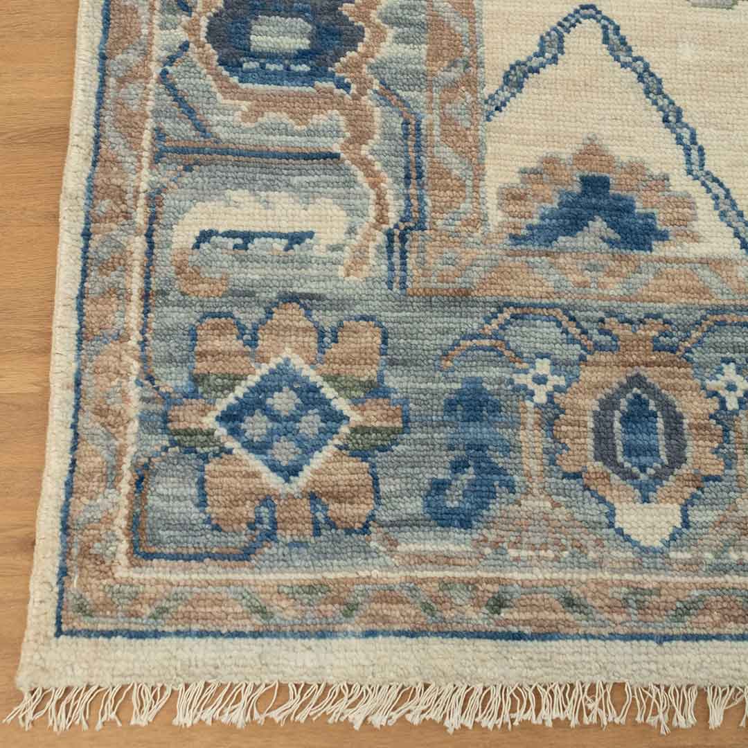 Modern Oushak Rug: Hand-Knotted with Care and Precision